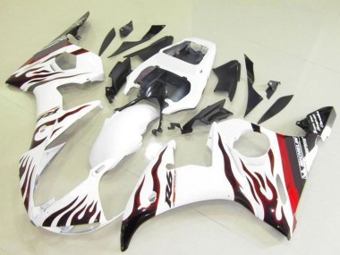 Carénages Moto Yamaha YZF R6 2003-2004 - Blanc Rouge Noir Flamme Michelin Abordables