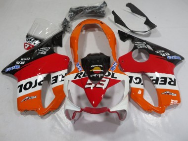Carénages Moto Honda CBR600 F4i 2004-2007 - Orange Blanc Rouge Noir Brillant Repsol 93 Abordables