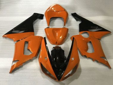 Carénages Moto Kawasaki ZX6R 2005-2006 - Orange Noir Abordables
