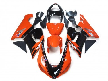 Carénages Moto Kawasaki ZX6R 2005-2006 - Orange Noir Elf Abordables