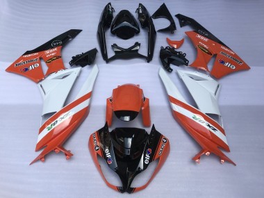 Carénages Moto Kawasaki ZX6R 2007-2008 - Orange Blanc Noir Abordables