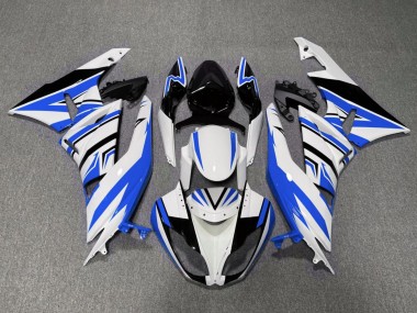 Carénages Moto Kawasaki ZX6R 2007-2008 - Blanc Bleu Noir Abordables