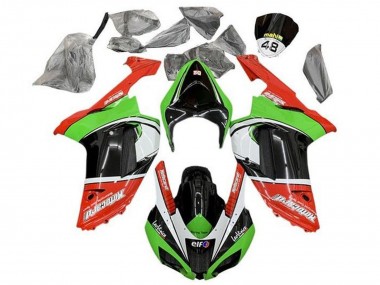 Carénages Moto Kawasaki ZX6R 2007-2008 - Rouge Vert Noir Blanc Abordables