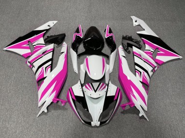Carénages Moto Kawasaki ZX6R 2009-2012 - Blanc Rose Noir Abordables