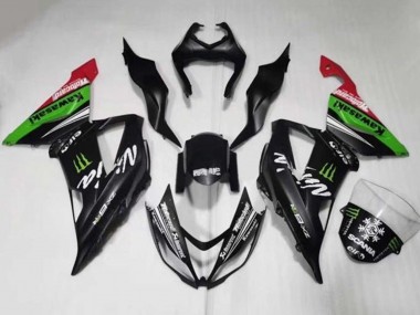 Carénages Moto Kawasaki ZX6R 2013-2018 - Noir Mat Vert Rouge Blanc Monstre Neige Abordables