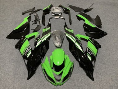 Kit Carénages Moto Kawasaki ZX6R 2013-2018 - Vert Noir Brillant Abordables