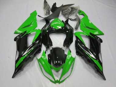 Carénage Moto Kawasaki ZX6R 2013-2018 - Vert Noir Brillant Abordables