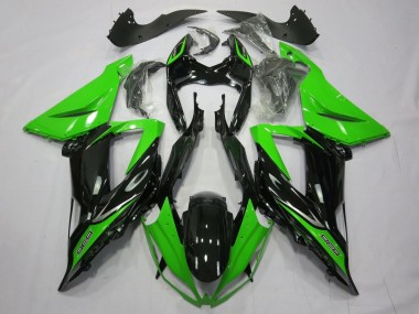 Carénages Moto Kawasaki ZX6R 2013-2018 - Vert Noir Brillant Abordables