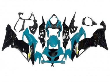 Carénages Moto Kawasaki ZX6R 2019-2022 - Bleu Sarcelle Noir Brillant Jaune Abordables