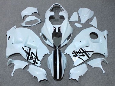 Carénages Moto Suzuki GSXR 1300 Hayabusa 1996-2007 - Blanc Noir Bande Abordables
