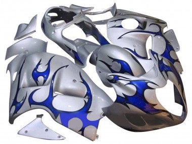 Carénages Moto Suzuki GSXR 1300 Hayabusa 1996-2007 - Argent Bleu Tribal Abordables