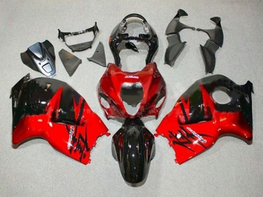 Carénages Moto Suzuki GSXR 1300 Hayabusa 1996-2007 - Rouge Noir Brillant Abordables