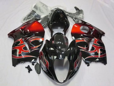 Carénages Moto Suzuki GSXR 1300 Hayabusa 1996-2007 - Noir Brillant Rouge Tribal Abordables