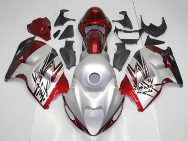 Carénages Moto Suzuki GSXR 1300 Hayabusa 1996-2007 - Argent Bonbon Rouge Noir Abordables