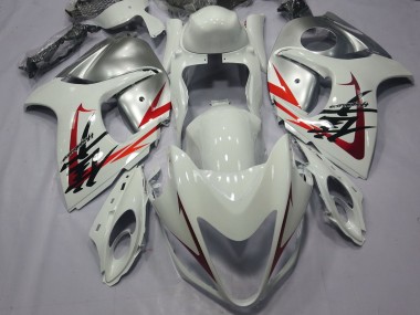 Carénages Moto Suzuki GSXR 1300 Hayabusa 2008-2020 - Blanc Rouge Argent Abordables