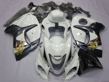 Carénages Moto Suzuki GSXR 1300 Hayabusa 2008-2020 - Blanc Gris Or Noir Abordables