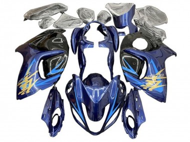 Carénages Moto Suzuki GSXR 1300 Hayabusa 2008-2020 - Bleu Noir Bleu Clair Or Abordables