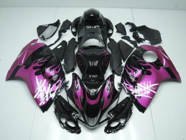 Carénages Moto Suzuki GSXR 1300 Hayabusa 2008-2020 - Noir Brillant Violet Flamme Abordables