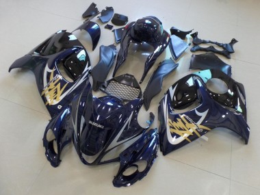 Carénages Moto Suzuki GSXR 1300 Hayabusa 2008-2020 - Bleu Foncé Noir Or Argent Abordables