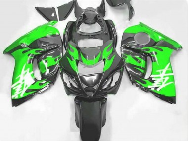 Carénages Moto Suzuki GSXR 1300 Hayabusa 2008-2020 - Noir Vert Flamme Abordables