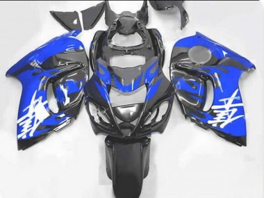 Carénages Moto Suzuki GSXR 1300 Hayabusa 2008-2020 - Noir Bleu Flamme Abordables
