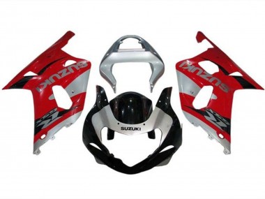 Carénages Moto Suzuki GSXR1000 2000-2002 - Argent Rouge Noir Abordables