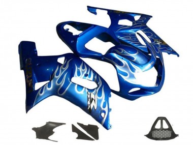 Carénages Moto Suzuki GSXR1000 2000-2002 - Bleu Blanc Flamme Abordables