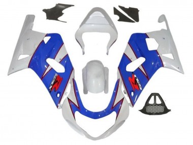 Carénages Moto Suzuki GSXR1000 2000-2002 - Blanc Bleu Rouge Rayures Abordables