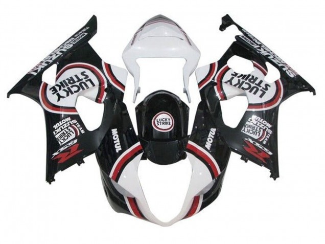 Carénages Moto Suzuki GSXR 1000 2003-2004 - Blanc Noir Rouge Lucky Strike