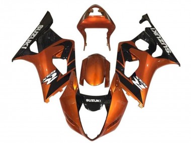 Carénages Moto Suzuki GSXR 1000 2003-2004 - Orange Noir Blanc Abordables
