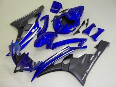 Carénages Moto Yamaha YZF R6 2006-2007 - Bleu Blanc Noir Mat Motul Abordables