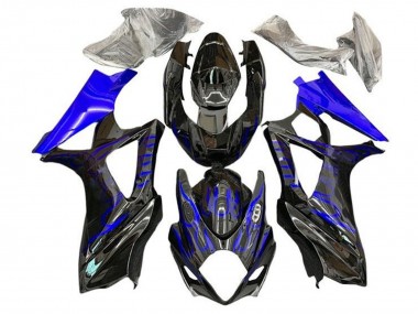 Carénages Moto Suzuki GSXR 1000 2005-2006 - Noir Bleu Flamme Abordables