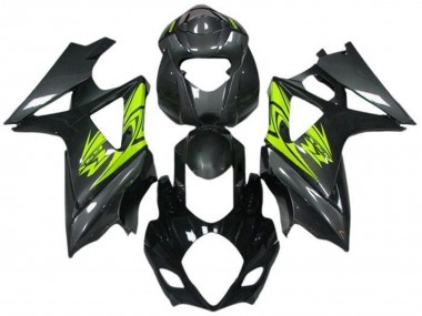 Carénages Moto Suzuki GSXR 1000 2005-2006 - Noir Gris Jaune Néon Abordables