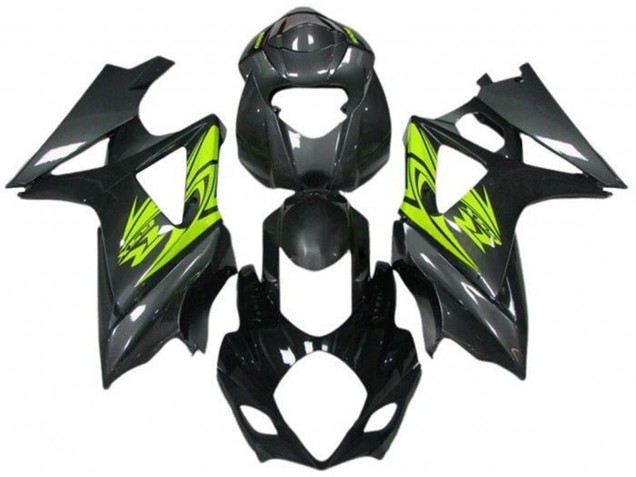 Carénages Moto Suzuki GSXR 1000 2005-2006 - Noir Gris Jaune Néon