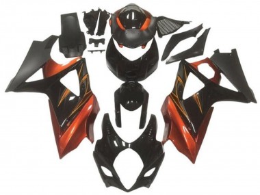 Carénages Moto Suzuki GSXR 1000 2005-2006 - Noir Brillant Noir Mat Orange Abordables
