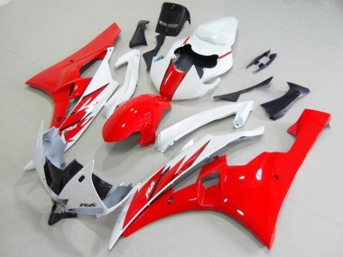 Kits Carénage Moto ABS Yamaha YZF R6 2006-2007 - Blanc Rouge Abordables