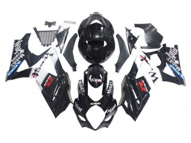 Carénages Moto Suzuki GSXR 1000 2005-2006 - Noir Brillant Blanc West Abordables