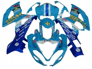 Carénages Moto Suzuki GSXR 1000 2005-2006 - Bleu Blanc Bande Rizla Abordables