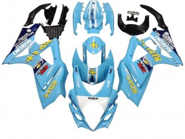 Carénages Moto Suzuki GSXR 1000 2005-2006 - Bleu Clair Jaune Noir Rizla Abordables