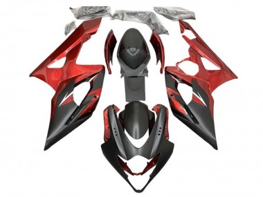 Carénages Moto Suzuki GSXR 1000 2005-2006 - Bonbon Rouge Noir Mat Abordables