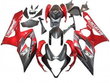 Carénage Moto Suzuki GSXR 1000 2005-2006 - Noir Mat Rouge Abordables