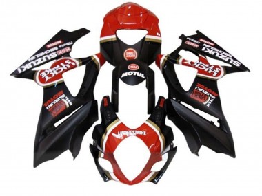 Carénages Moto Suzuki GSXR 1000 2005-2006 - Noir Mat Rouge Lucky Strike Abordables