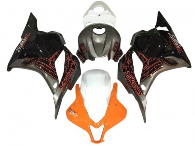 Carénages Moto Suzuki GSXR 1000 2005-2006 - Orange Argent Noir Blanc