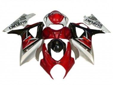 Carénages Moto Suzuki GSXR 1000 2005-2006 - Argent Rouge Noir Abordables