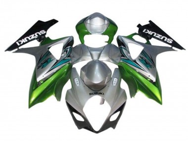 Carénages Moto Suzuki GSXR 1000 2005-2006 - Argent Vert Noir Abordables
