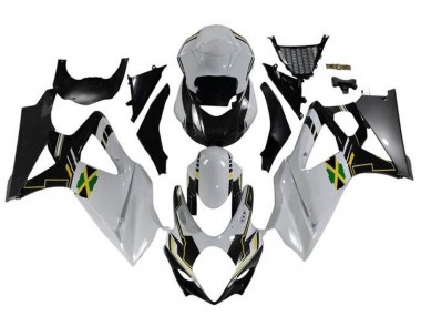 Carénages Moto Suzuki GSXR 1000 2005-2006 - Blanc Noir Jaune Jamaica Abordables
