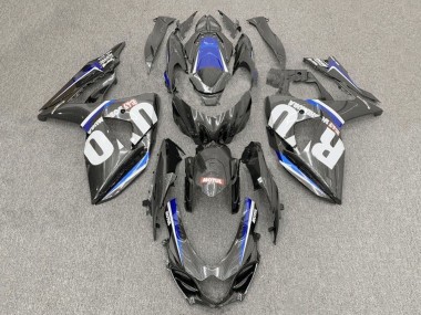 Carénages Moto Suzuki GSXR1000 2017-2024 - Fausse Fibre de Carbone Blanc Bleu Abordables