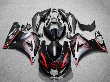 Carénages Moto Suzuki GSXR1000 2017-2024 - Noir Mat Rouge 42 Abordables