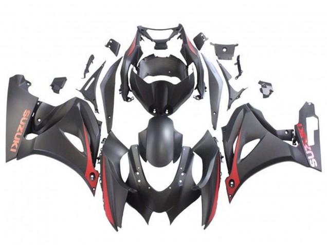 Carénages Moto Suzuki GSXR1000 2017-2024 - Noir Mat Rouge Mat