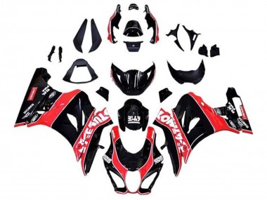 Carénages Moto Suzuki GSXR1000 2017-2024 - Noir Brillant Rouge Blanc Rayures Abordables